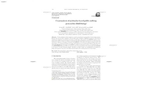 Cryptanalysis of an identity-based public auditing protocol for cloud storage